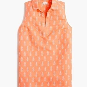 J.Crew Sleeveless linen-cotton pineapple🍍print popover tunic | Sz L